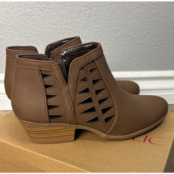 New Marco Republic Women's Brown Ankle Booties with Cutout Design - Western, 7.5 - Picture 4 of 5